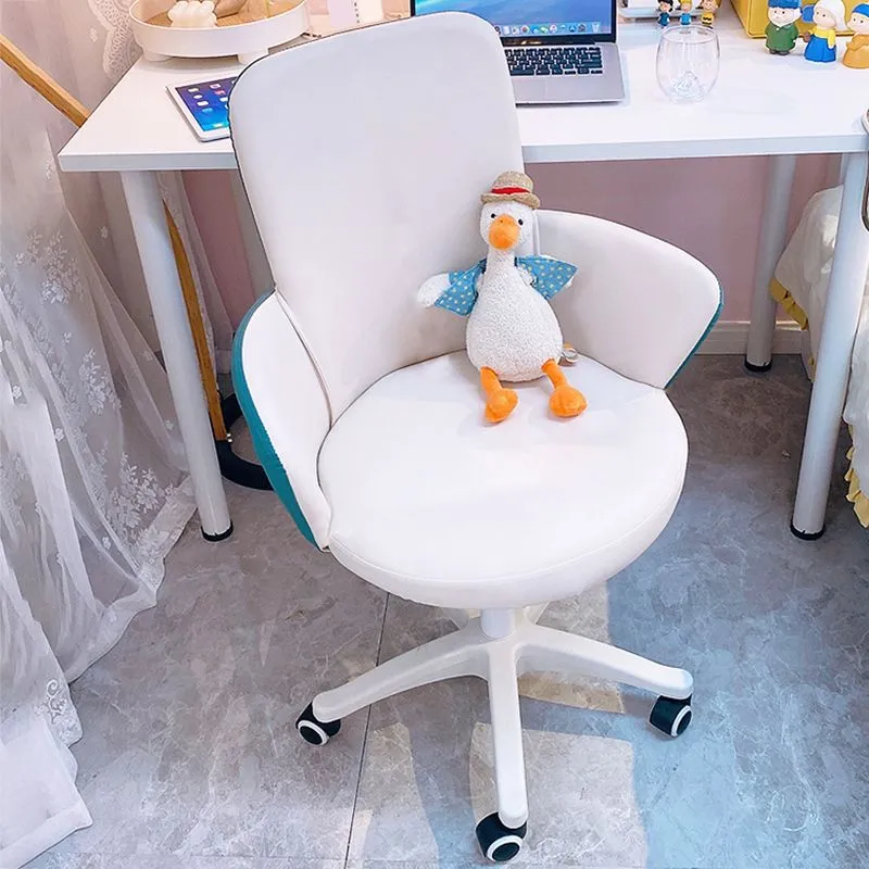 Chaise de bureau sans bras moderne, chaise coulissante en cuir à hauteur de siège réglable Clearhalo