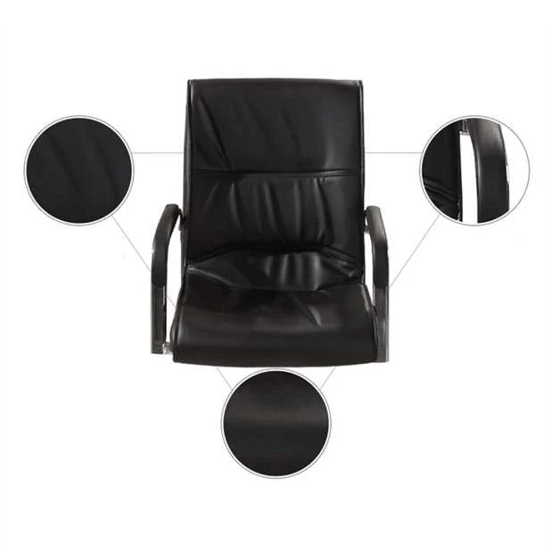Chaise de bureau en simili cuir et cadre chromé, accoudoirs rembourrés Clearhalo
