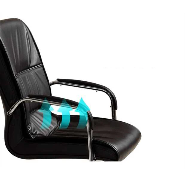 Chaise de bureau en simili cuir et cadre chromé, accoudoirs rembourrés Clearhalo