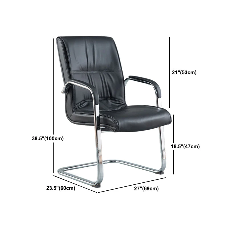 Chaise de bureau en simili cuir et cadre chromé, accoudoirs rembourrés Clearhalo