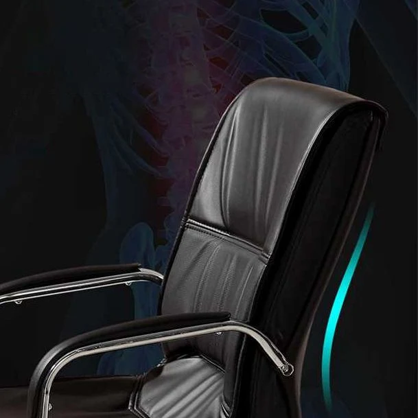 Chaise de bureau en simili cuir et cadre chromé, accoudoirs rembourrés Clearhalo