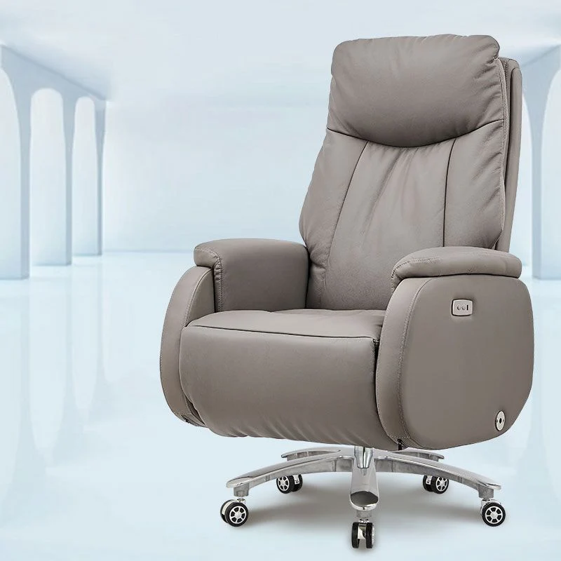 Chaise de bureau en simili cuir et cadre chromé, chaise pivotante à mécanisme d'inclinaison Clearhalo