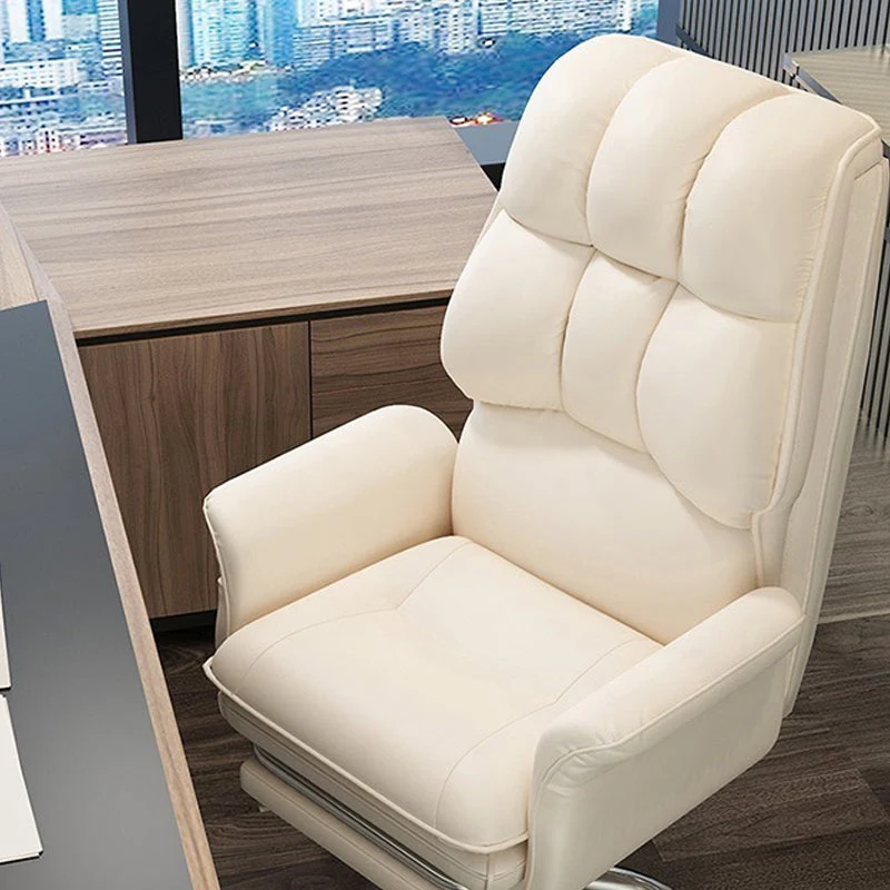 Chaise de bureau en simili cuir, chaise contemporaine à accoudoirs fixes avec roulettes Clearhalo