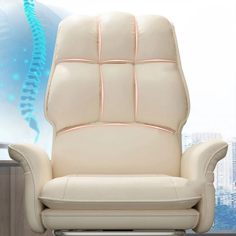Chaise de bureau en simili cuir, chaise contemporaine à accoudoirs fixes avec roulettes Clearhalo