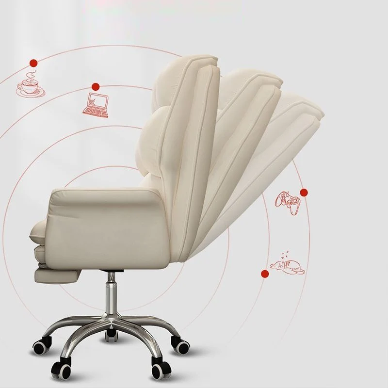 Chaise de bureau en simili cuir, chaise contemporaine à accoudoirs fixes avec roulettes Clearhalo