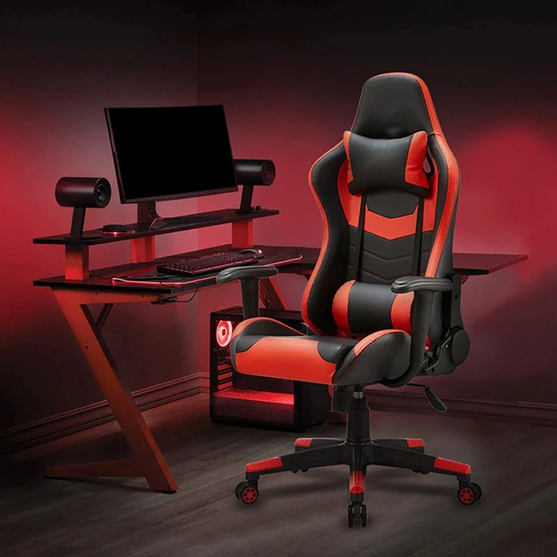 Chaise de bureau en simili cuir, moderne, hauteur de siège réglable, avec roulettes Clearhalo
