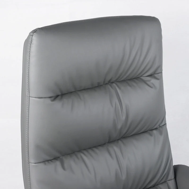Chaise de bureau en similicuir à dossier haut, gris, avec roulettes Clearhalo