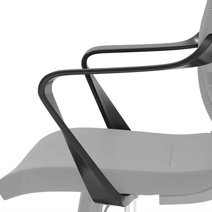 Chaise de bureau de style moderne, bras fixes à dossier moyen, chaise de travail ergonomique en maille Clearhalo