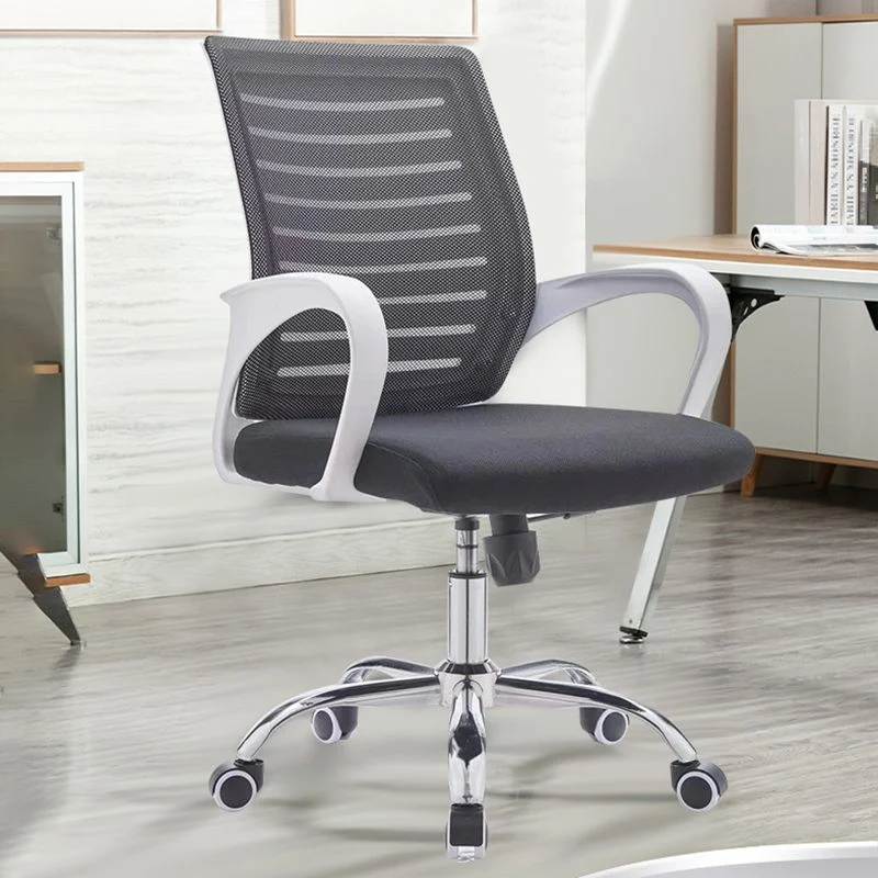 Chaise de bureau de style moderne, chaise de bureau ergonomique à dossier moyen avec accoudoirs Clearhalo