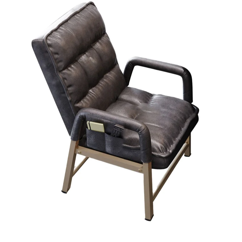 Chaise de bureau de style moderne, chaise de travail à bras fixes avec pieds dorés Clearhalo