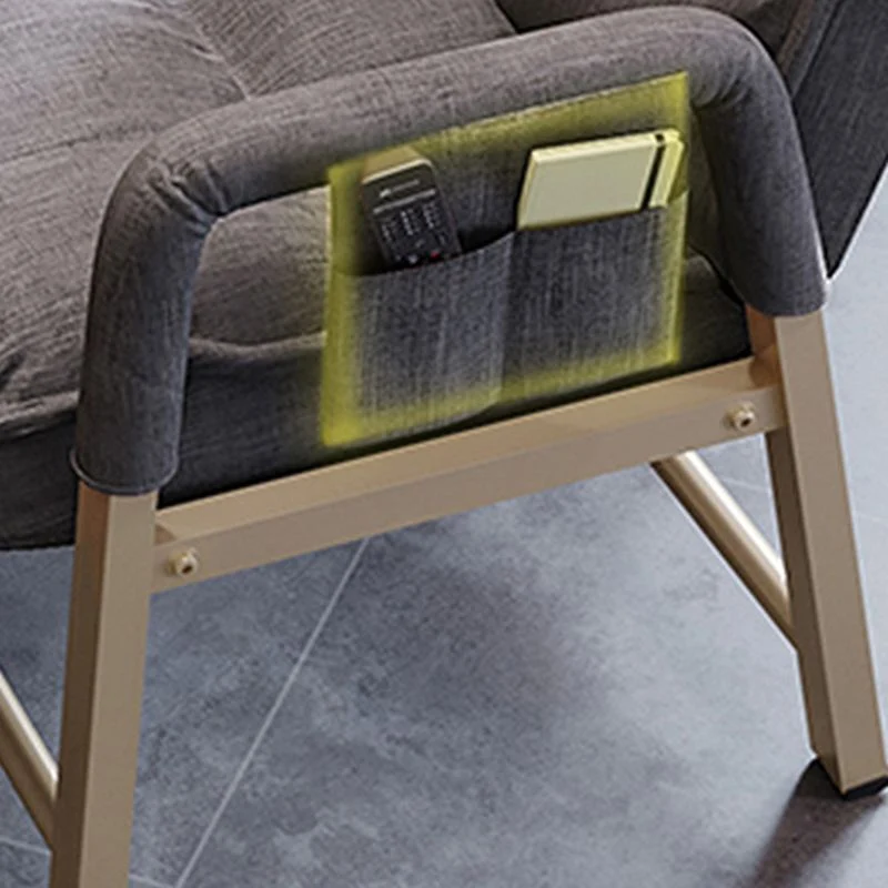 Chaise de bureau de style moderne, chaise de travail à bras fixes avec pieds dorés Clearhalo