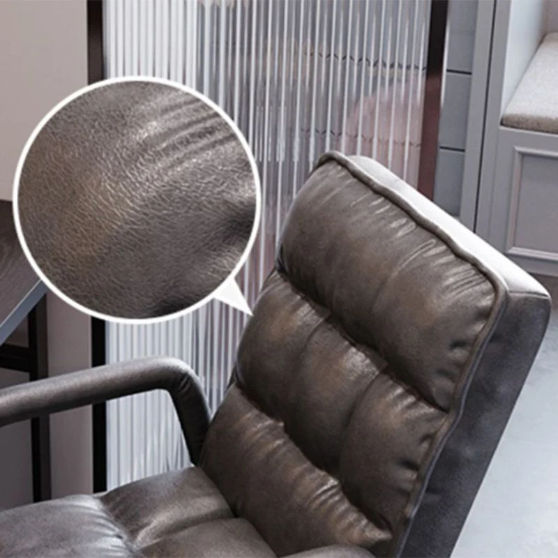 Chaise de bureau de style moderne, chaise de travail à bras fixes avec pieds dorés Clearhalo