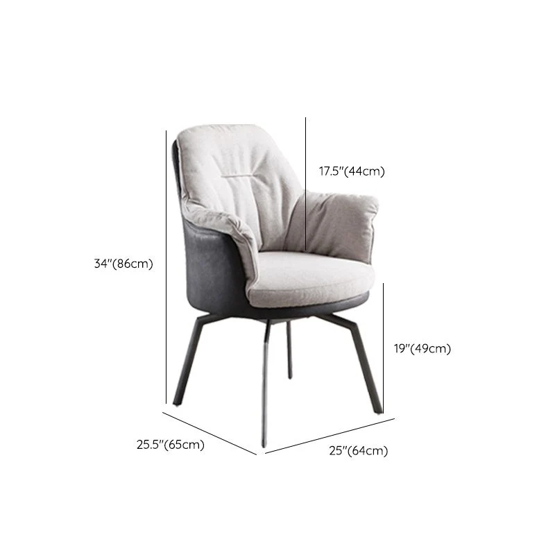 Chaise de bureau de style moderne, chaise de travail sans accoudoirs avec 4 pieds Clearhalo