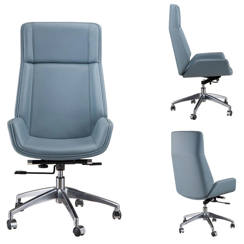 Chaise de bureau de style moderne en cuir pour ordinateur, chaise de bureau à dossier moyen/haut Clearhalo