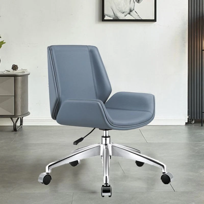 Chaise de bureau de style moderne en cuir pour ordinateur, chaise de bureau à dossier moyen/haut Clearhalo