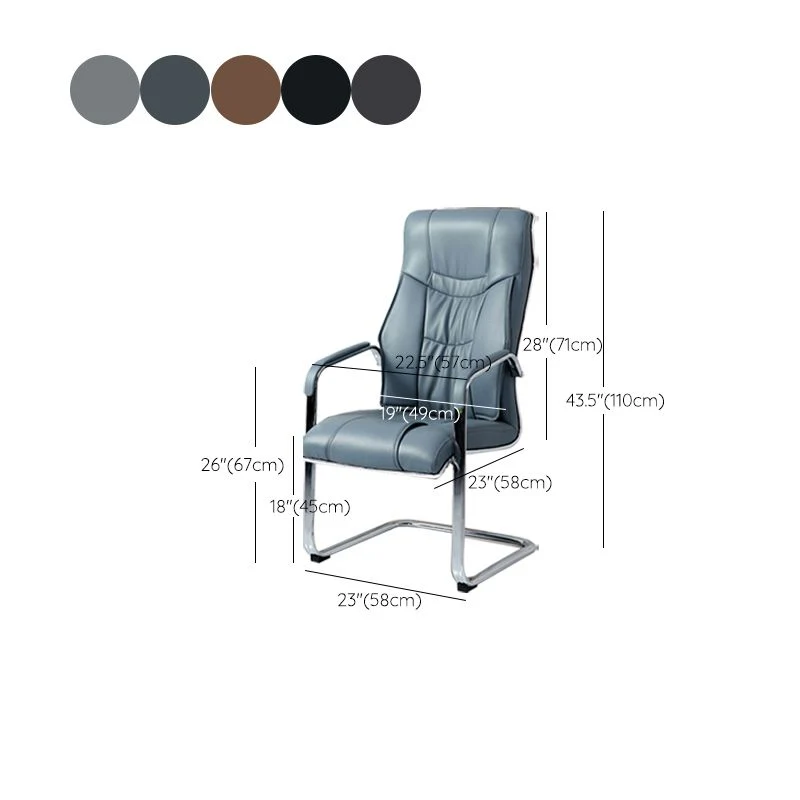 Chaise de bureau tapissée moderne sans bras fixes avec roues sans chaise de bureau pénible Clearhalo