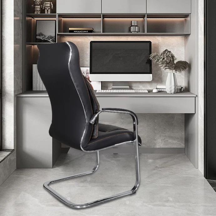 Chaise de bureau tapissée moderne sans bras fixes avec roues sans chaise de bureau pénible Clearhalo