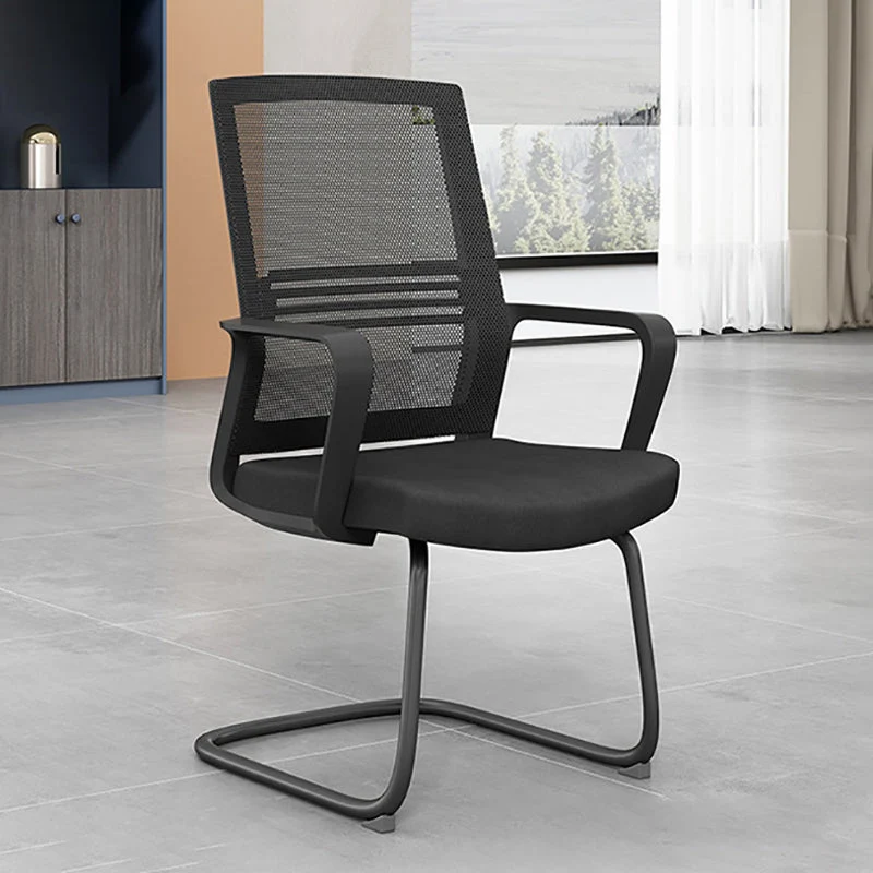 Chaise de bureau tapissée par grille d'air respirable de chaise de bureau contemporaine noire Clearhalo