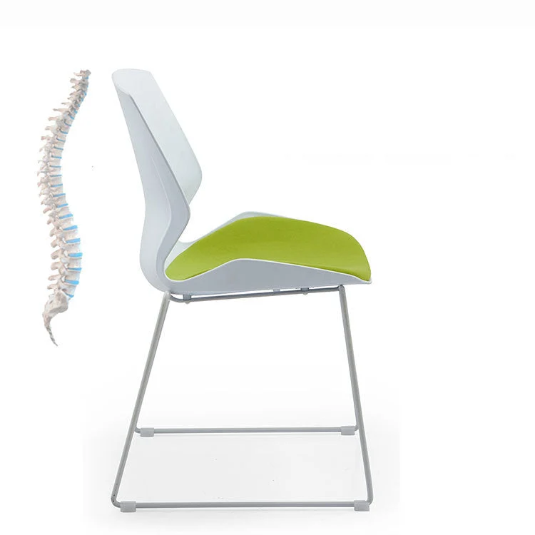 Chaise de bureau tapissée sans bras moderne aucune chaise de bureau en plastique de roues Clearhalo