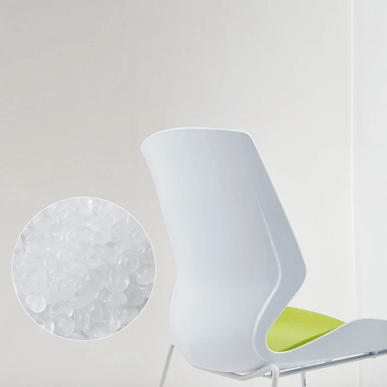 Chaise de bureau tapissée sans bras moderne aucune chaise de bureau en plastique de roues Clearhalo
