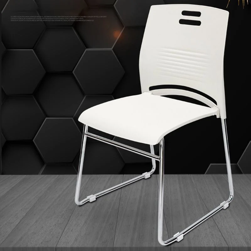 Chaise de bureau tapissée sans bras en plastique aucune chaise de bureau moderne de roues Clearhalo