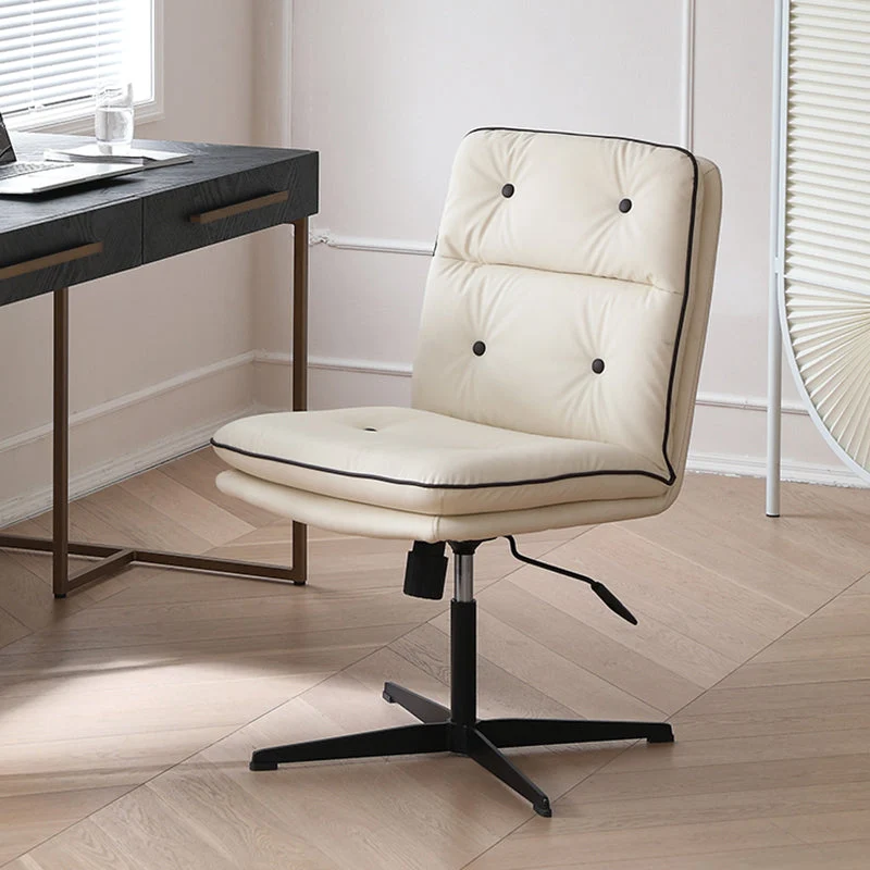 Chaise de bureau touffetée contemporaine, chaise de travail en similicuir à dossier moyen Clearhalo
