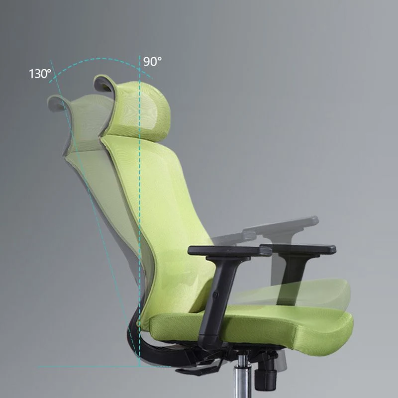 Chaise de bureau verte moderne, siège réglable en hauteur, avec roulettes Clearhalo