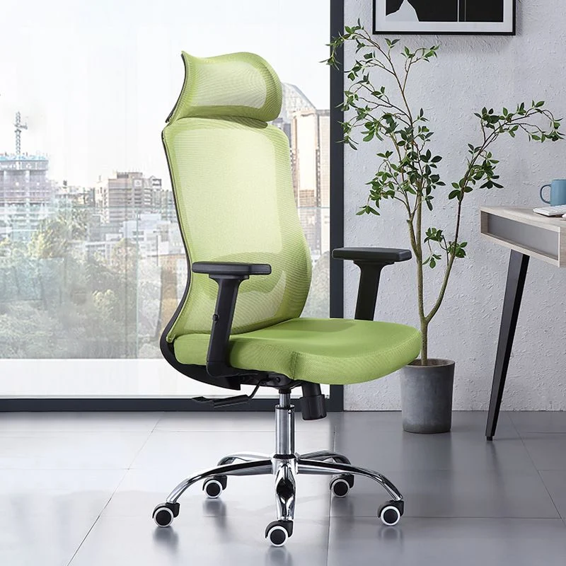 Chaise de bureau verte moderne, siège réglable en hauteur, avec roulettes Clearhalo