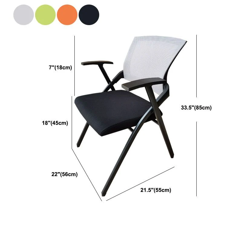 Chaise de conférence en acier moderne, chaise en maille avec accoudoir, chaise de bureau Clearhalo