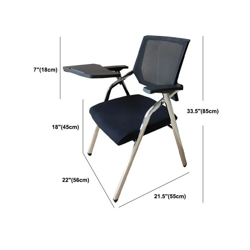 Chaise de conférence en acier moderne, chaise en maille avec accoudoir, chaise de bureau Clearhalo