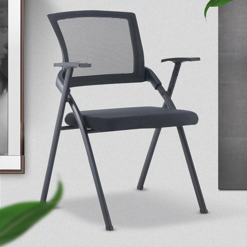 Chaise de conférence en acier moderne, chaise en maille avec accoudoir, chaise de bureau Clearhalo