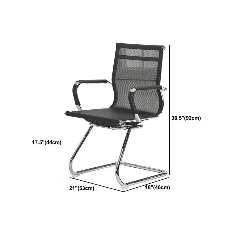 Chaise de conférence à bras fixes Chaise de conférence moderne sans roues Clearhalo
