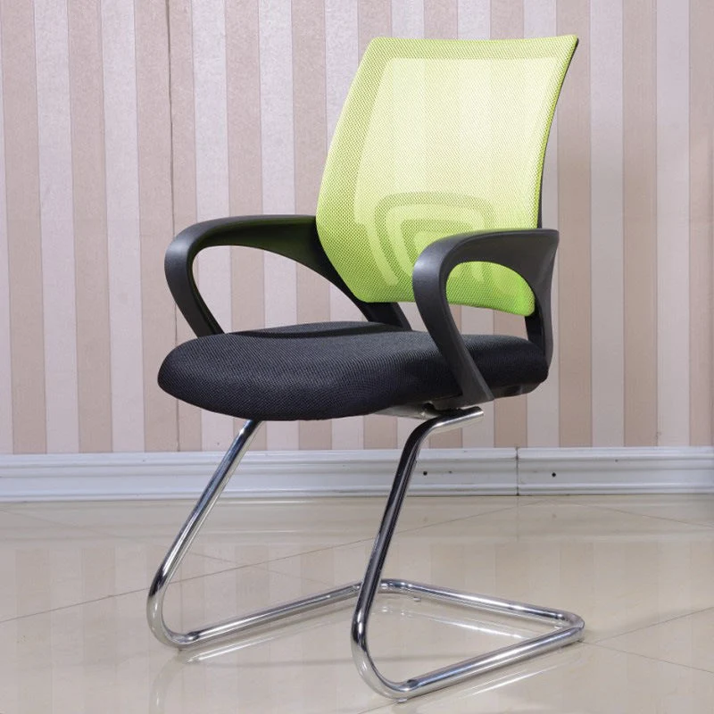 Chaise de conférence à bras fixes moderne, chaise à dossier en maille pour le bureau Clearhalo