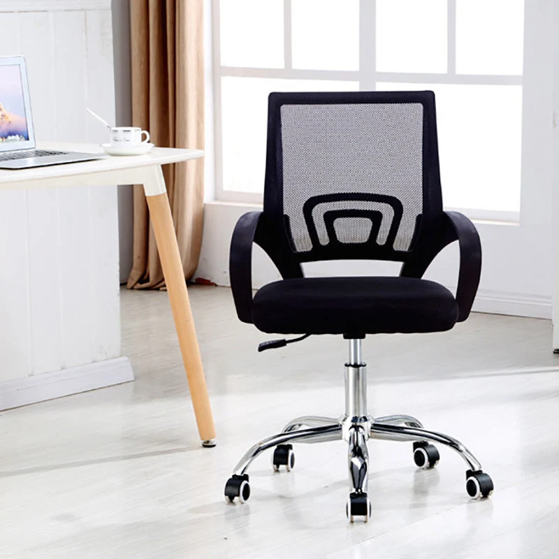 Chaise de conférence à bras fixes moderne, chaise à dossier en maille pour le bureau Clearhalo