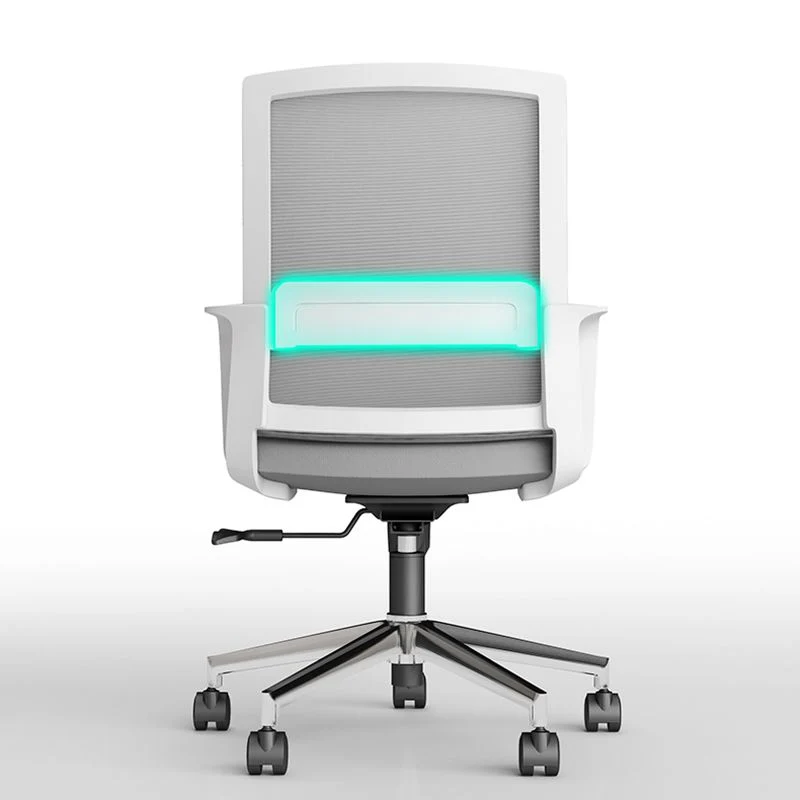 Chaise de conférence à bras fixes moderne, siège et dossier en maille pour bureau Clearhalo