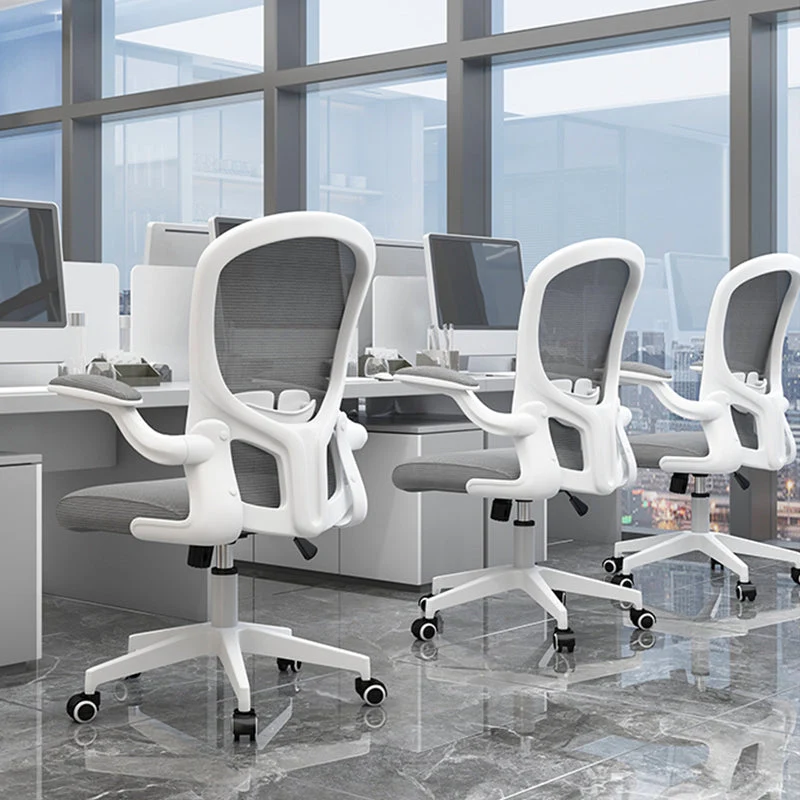 Chaise de conférence à bras rembourrés moderne, chaise de bureau à dossier en maille pour le bureau Clearhalo
