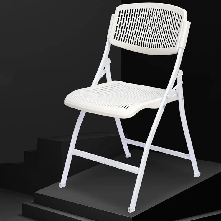 Chaise de conférence à cadre en acier moderne, chaise de dossier et de siège en plastique sans accoudoirs Clearhalo