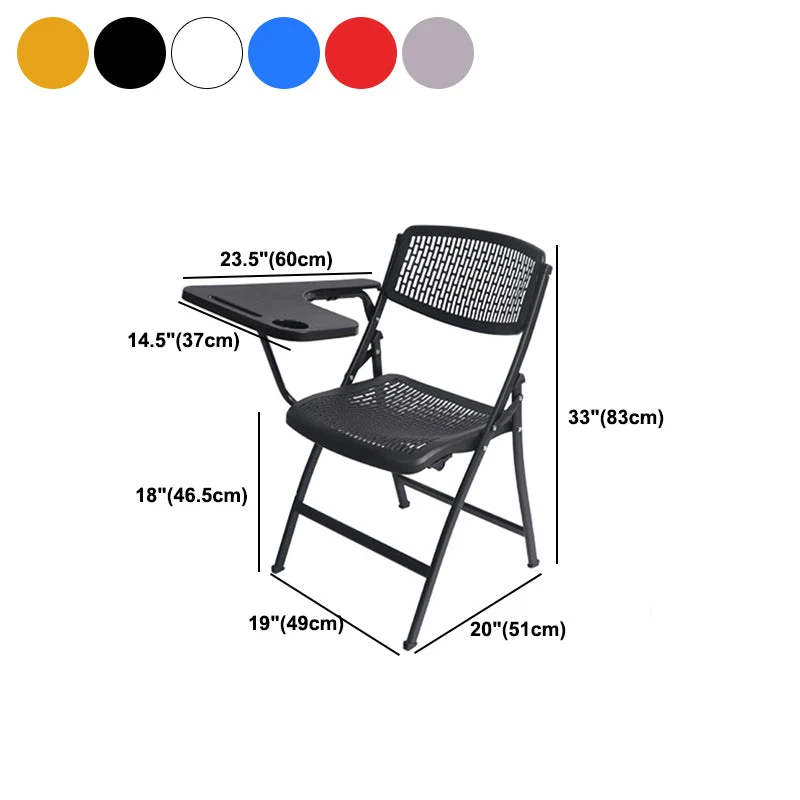 Chaise de conférence à cadre en acier moderne, chaise de dossier et de siège en plastique sans accoudoirs Clearhalo