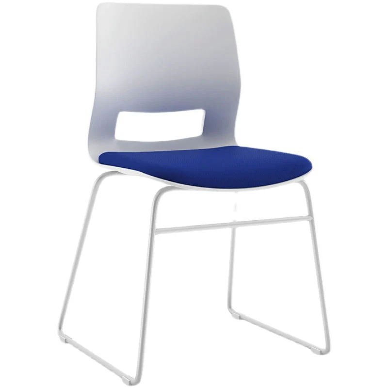 Chaise de conférence à cadre blanc, chaise contemporaine sans accoudoirs avec rembourrage Clearhalo