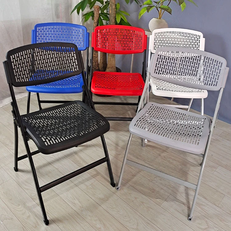 Chaise de conférence à cadre métallique, chaise pliante en plastique sans bras moderne Clearhalo