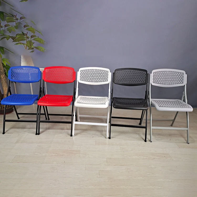 Chaise de conférence à cadre métallique, chaise pliante en plastique sans bras moderne Clearhalo