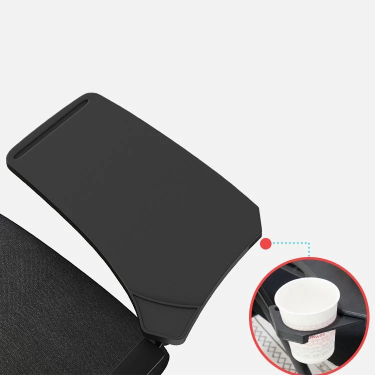 Chaise de conférence de cadre noir aucune chaise de bureau à bras fixes pénible Clearhalo