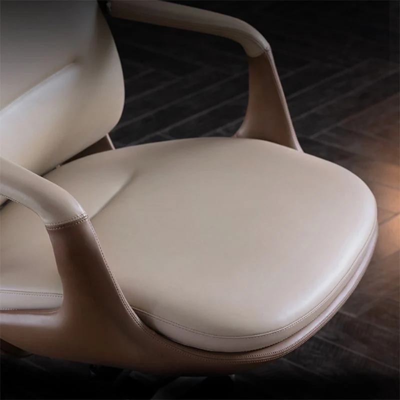 Chaise de conférence contemporaine à bras fixes, chaise de bureau en cuir pour bureau Clearhalo