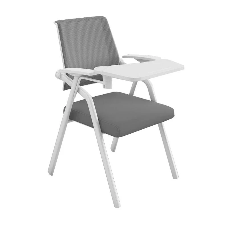 Chaise de conférence contemporaine à bras fixes, chaise de travail à dossier maillé pour le bureau Clearhalo