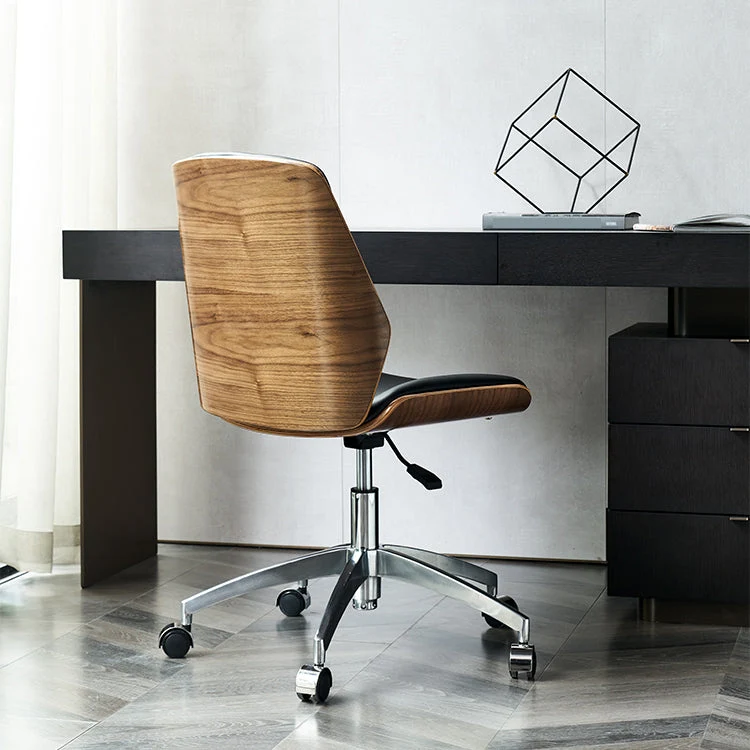 Chaise de conférence contemporaine sans bras, chaise de bureau en cuir pour bureau Clearhalo