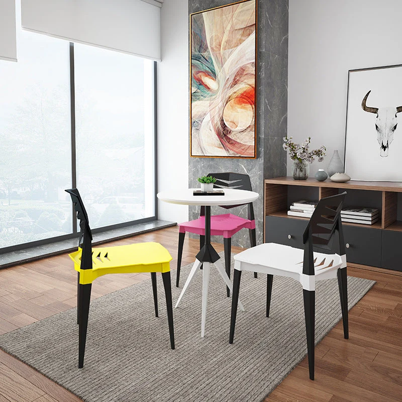 Chaise de conférence contemporaine sans bras, chaise en plastique avec pieds pour bureau Clearhalo