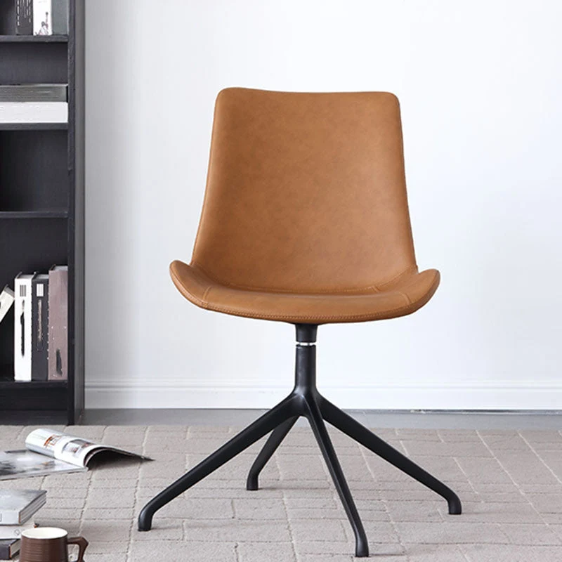 Chaise de conférence en cuir contemporaine sans bras, chaise de travail pour bureau Clearhalo
