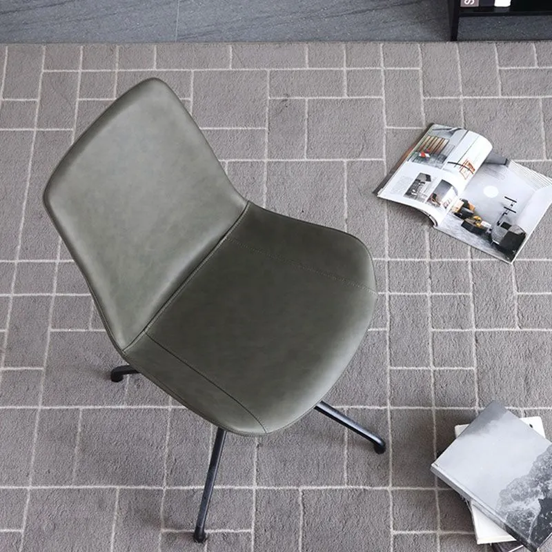 Chaise de conférence en cuir contemporaine sans bras, chaise de travail pour bureau Clearhalo
