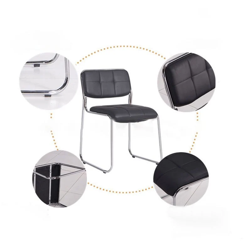 Chaise de conférence à dossier bas, chaise d'invité contemporaine sans roues Clearhalo