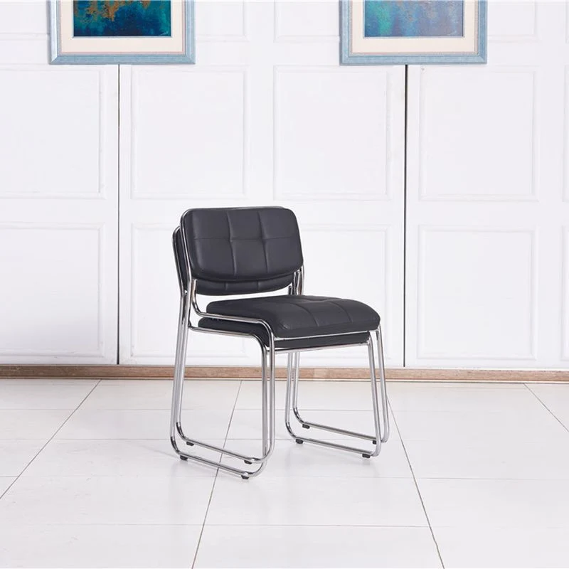 Chaise de conférence à dossier bas, chaise d'invité contemporaine sans roues Clearhalo